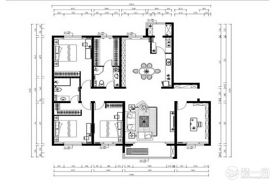 家装图片，案例，效果图，室内装修，紫竹公寓-古典风格