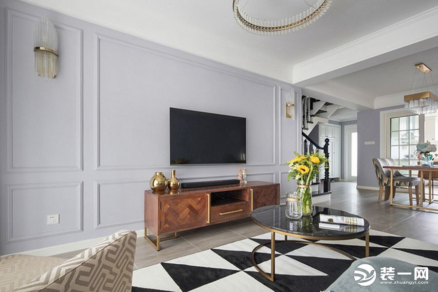  通用晶城106㎡现代风格三室客厅实拍图