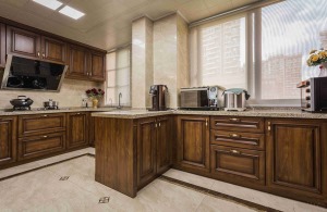 叠彩城跃层168㎡美式风格厨房实拍图