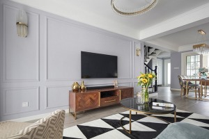  通用晶城106㎡现代风格三室客厅实拍图