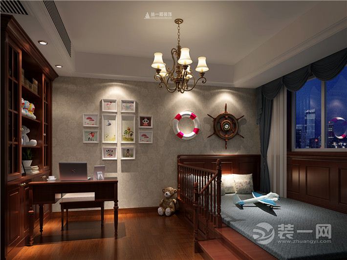南昌绿地悦城144平米四居室中式风格卧室效果图