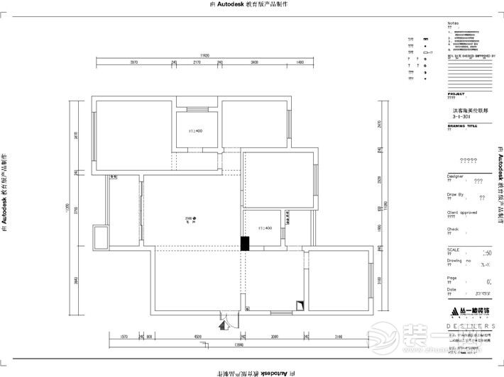 南昌英伦联邦130平米四居室中式风格原始结构图
