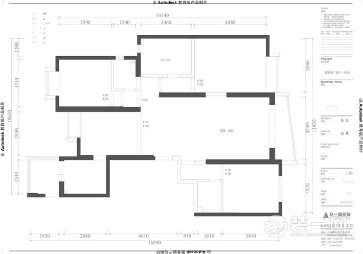 南昌铜锣湾广场177平米四居室简中风格原始结构图