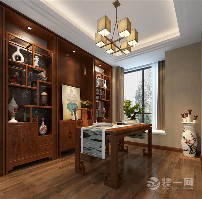 南昌万达旅游城140平米四居室中式风格书房