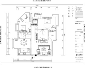 南昌万达星城150平米三居室中式风格平面布置图