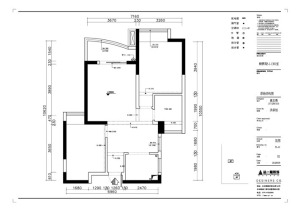 南昌铜锣湾广场82平米两居室简欧风格原始结构图