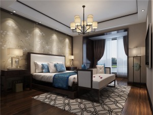 南昌凤凰城135平米三居室新中式风格卧室