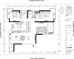 南昌安澜雅居128平米三居室现代简约风格平面布置图