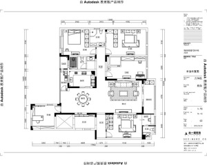 南昌绿地悦城201平米四居室北欧风格平面布置图