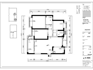 南昌绿地博览城110平米三居室现代简约风格原始结构图