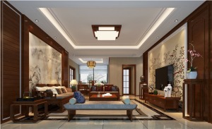南昌万达旅游城140平米四居室中式风格客厅