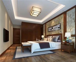 南昌万达旅游城140平米四居室中式风格主卧室