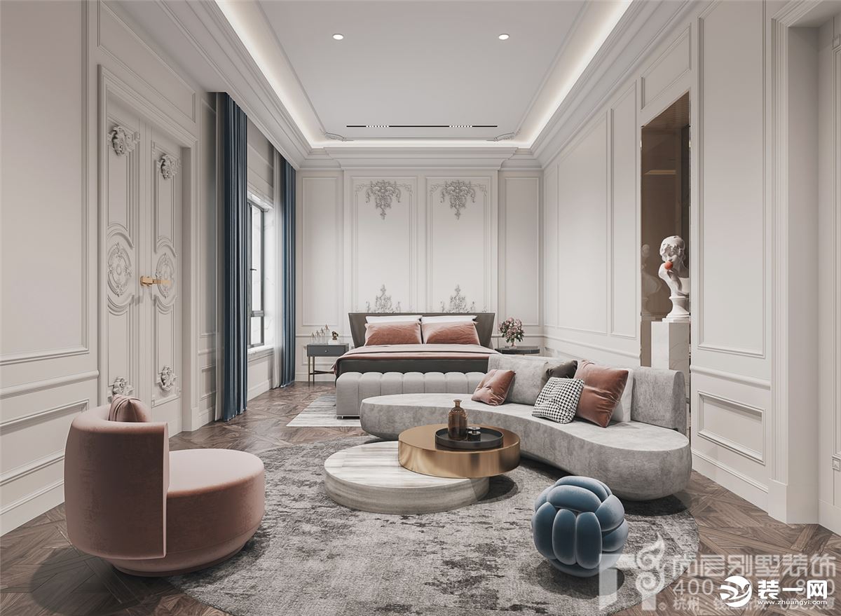 【杭州尚层装饰】380平方法式排屋室内装修设计案例