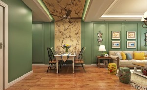 哈爾濱70㎡兩室一廳美式風格裝修設計作品