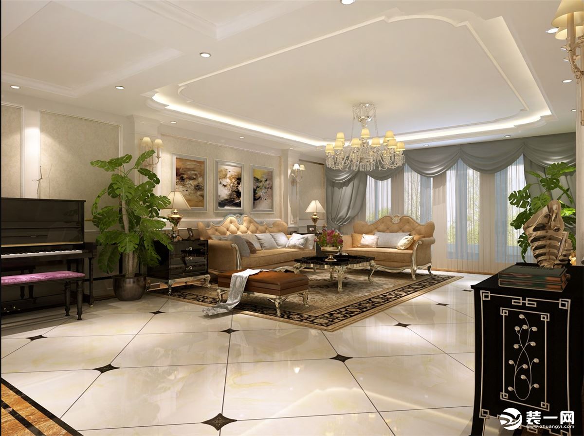 法式风格的客厅，指的是法兰西国家的建筑和家具风格。主要包括法式巴洛克风格、洛可可风格、新古典风格、