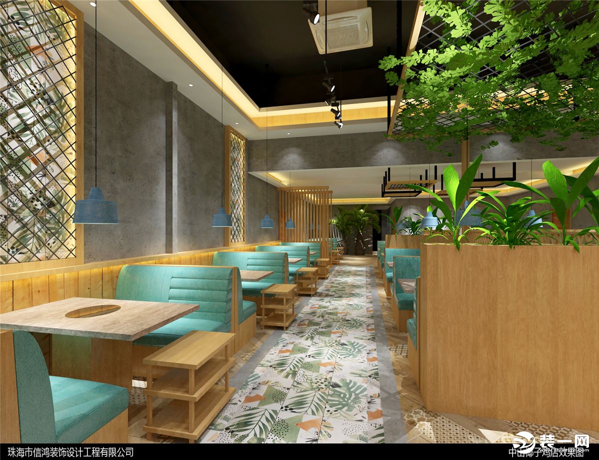 椰子鸡餐厅设计【椰客】清新自然时尚轻奢的椰子鸡餐厅-炫云设计案例网