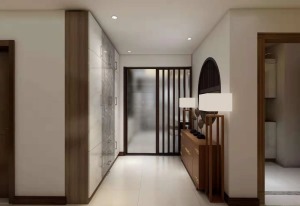 西宁唯简装饰149平三室一厅走廊新中式装修案例
