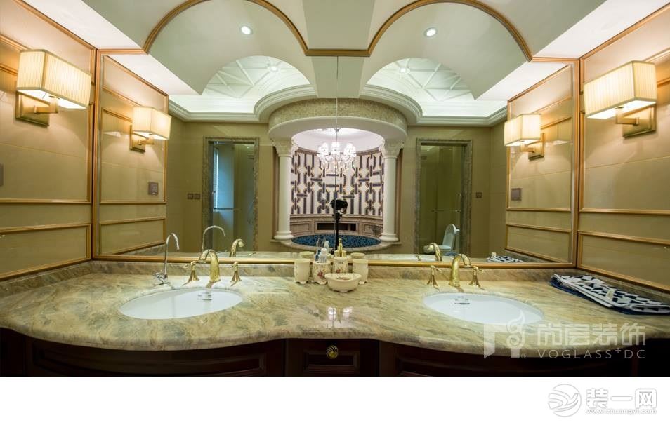 尚层装饰美式古典风格370平米私人别墅洗手间装修