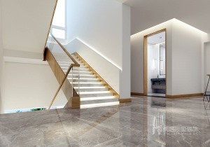 東莞豐泰華園800多平別墅樓梯現代簡約風格裝修