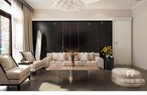 尚层装饰430平米私人住宅轻奢风格一层客厅装修