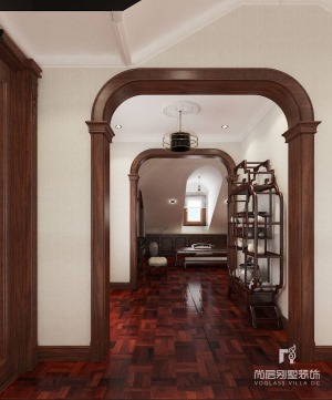 尚层装饰230平米别墅美式风格走廊装修