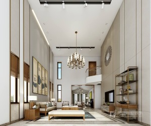 尚层装饰650平米新中式风格室内装修案例