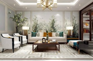 尚层装饰420平米新中式风格室内装修案例
