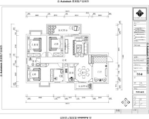 （简美装饰）中南皇庭130平米三室简欧风格装修效果图