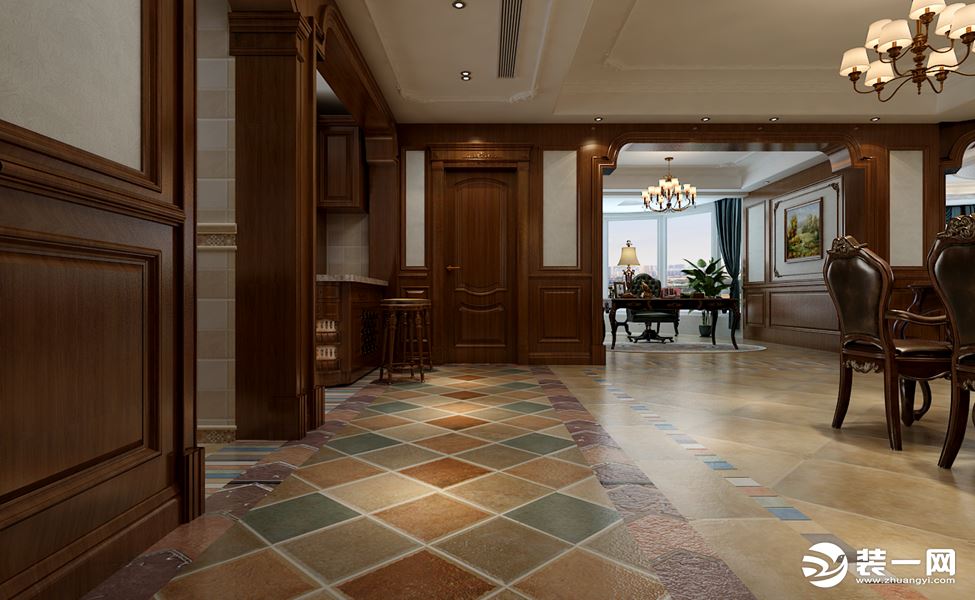 澜泊湾260平方古典美式风格装修案例客厅装修效果图