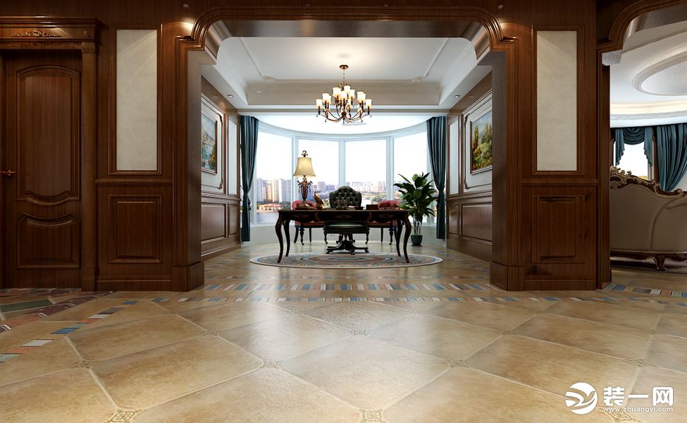 澜泊湾260平方古典美式风格装修案例客厅装修效果图