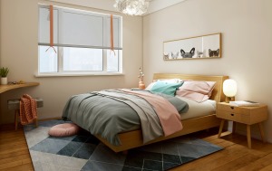 12星城95平方北欧风格装修案例卧室装修效果图