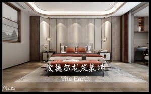 海棠湾公馆700平二楼新中式卧室装修效果图