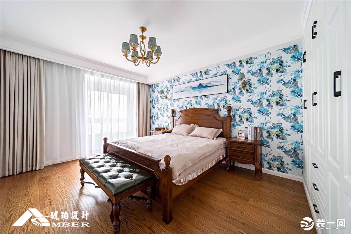 常州琥珀设计 中海凤凰熙岸136平美式-卧室