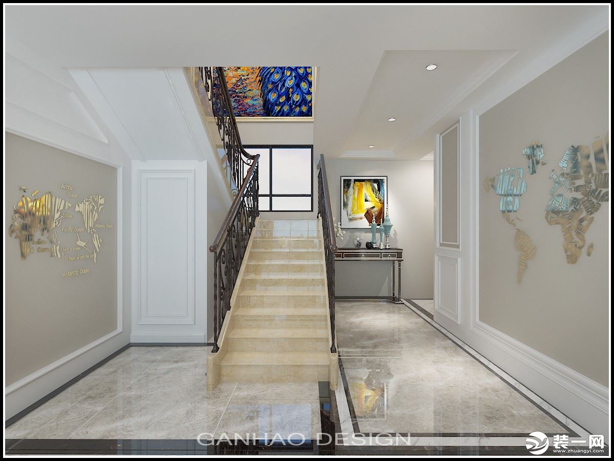 铜仁创艺装饰金苑-195平米-欧式风格楼梯间装修效果图