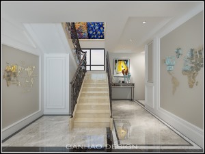 铜仁创艺装饰金苑-195平米-欧式风格楼梯间装修效果图