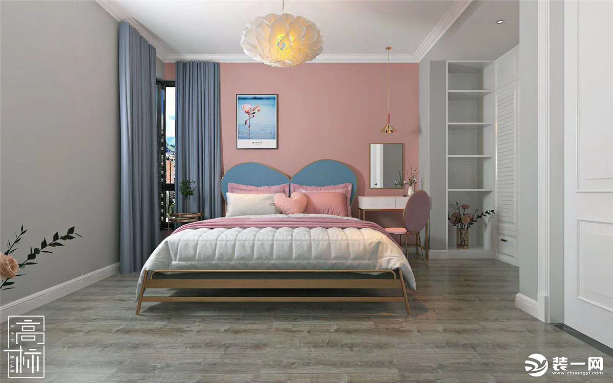 铜仁高标装饰金铜国际110平米北欧风格卧室装修效果图案例