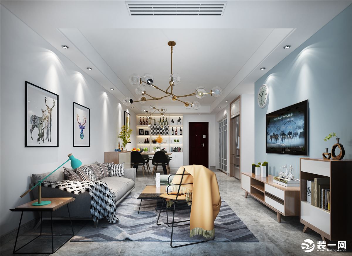 客厅清新淡雅配色能够打造舒适安心的居住环境
