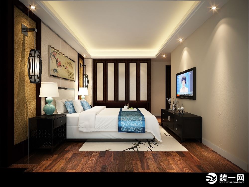 星辰时代豪庭200平复式中式风格卧室装修效果图