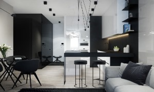 新幸福领汇140平三居室现代风格装修效果图