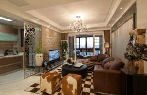 凯德天伦世嘉120三居室现代风格装修效果图