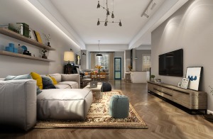 北欧风格家居设计，简洁、干练，让家中呈现一种自然的舒适、干净之美。木质地板，白色波点的墙面，餐桌椅就