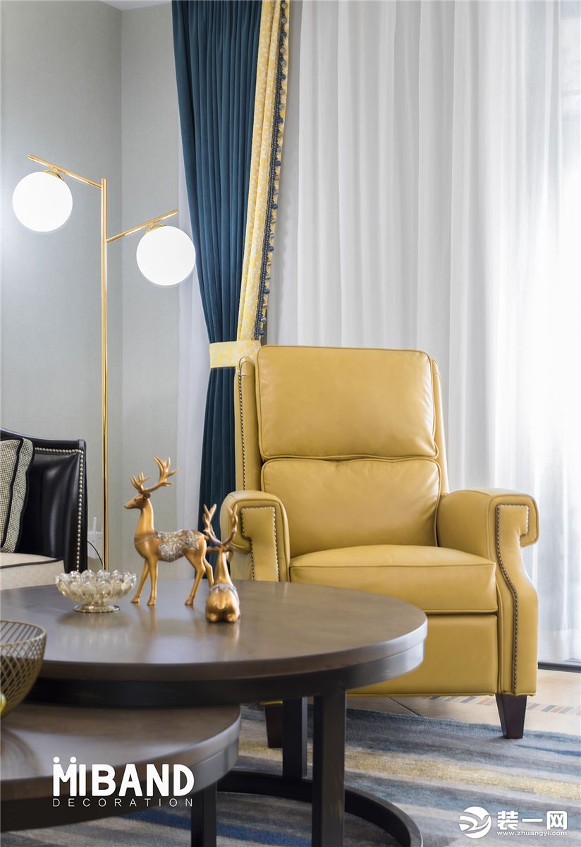 常州米邦装饰 世茂香槟湖美式168平--客厅