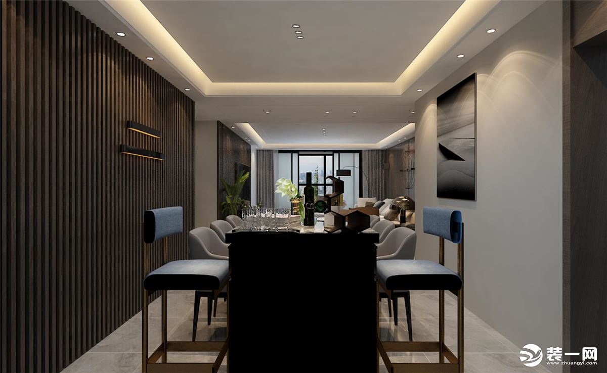 澜泊湾200平米现代简约风格装修效果图餐厅