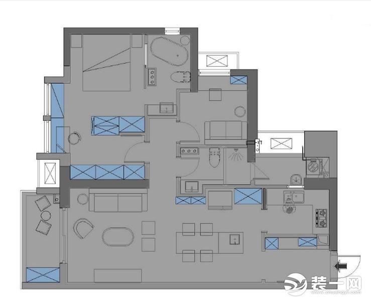 襄陽康庭裝飾118美式三居室家裝效果圖