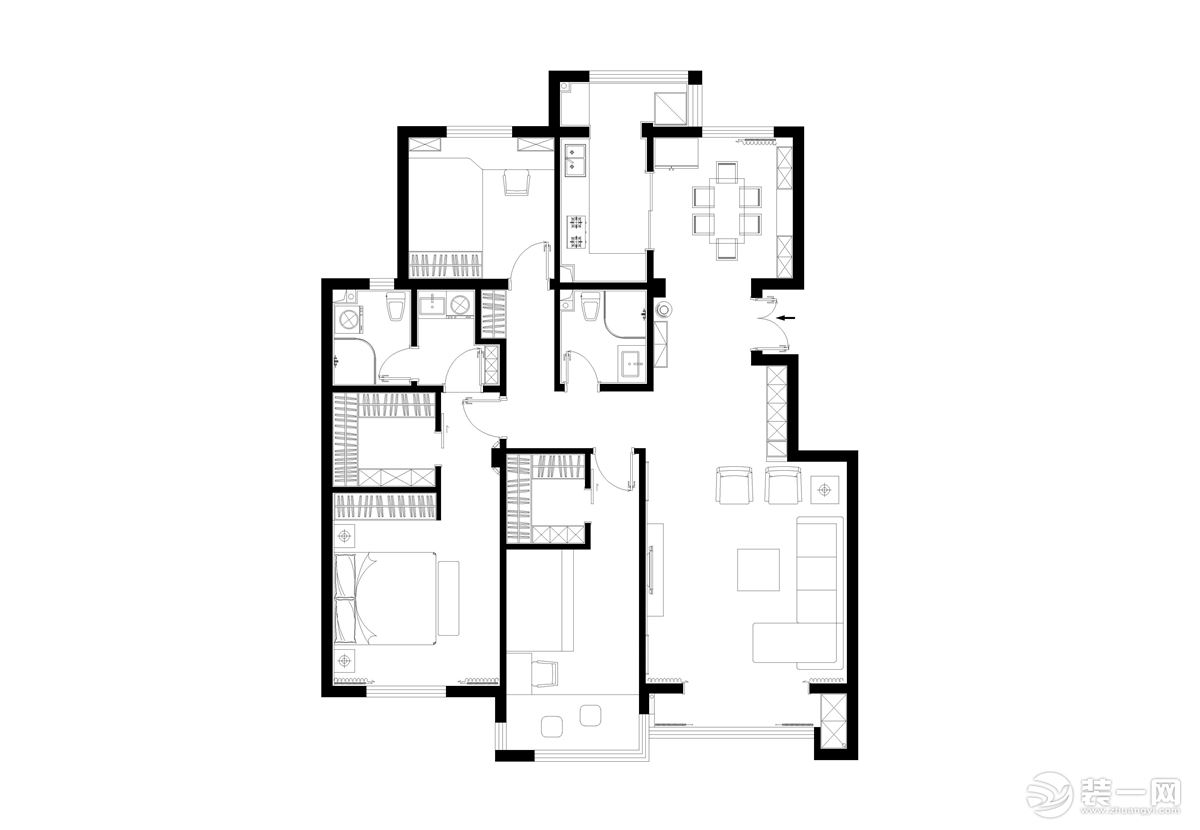 北欧风格，改造主卫生间及旁边附属衣帽间，让空间更适合居住者的使用。