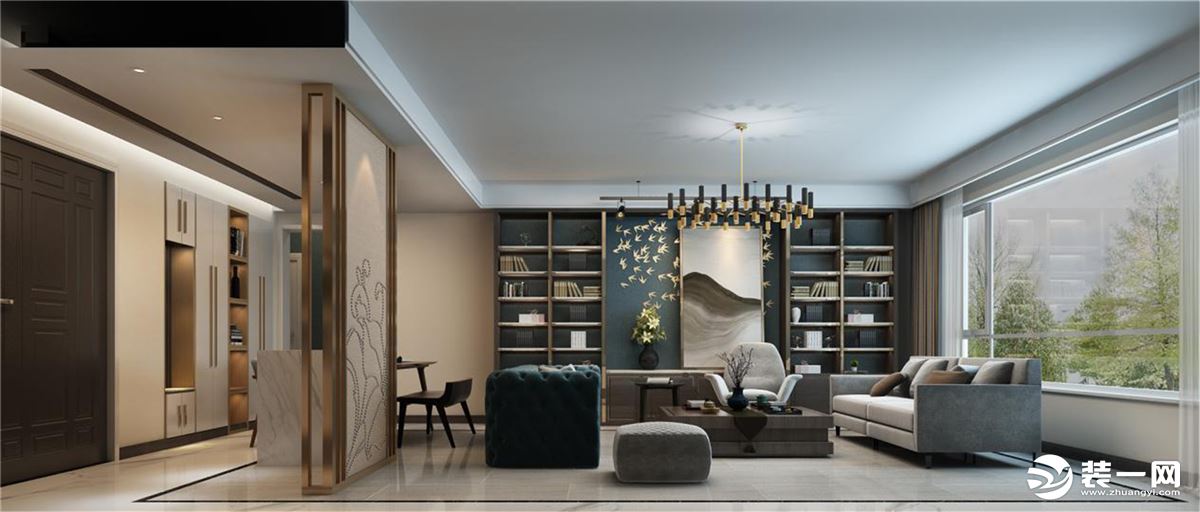 浅灰色家具和自然木材质的搭配温暖又不失高级感，营造出静逸雅致的空间格调。