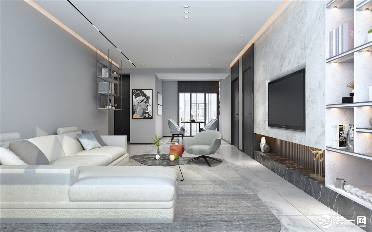 银川新房装修：整个空间无主灯的设计，让简约之美更加凸显。