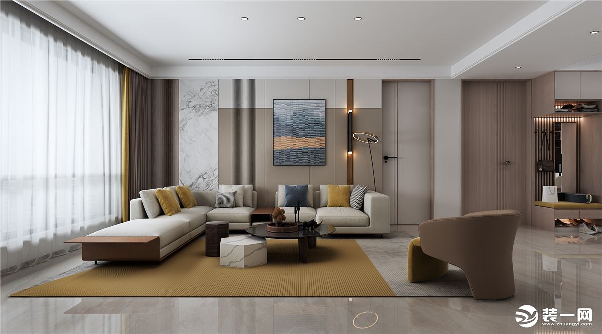 浅色系棉麻质感沙发，让空间沉静下来，给你安然和舒适。