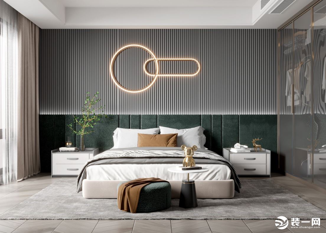 现代风卧室几何形状床头灯