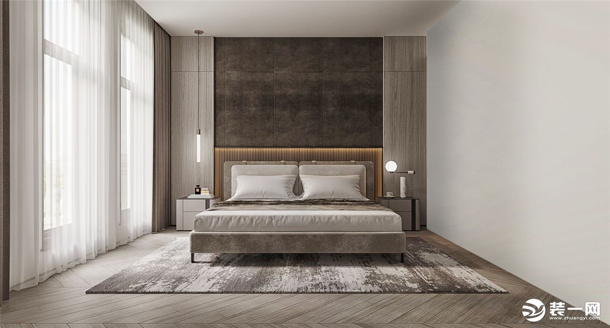 现代风卧室暖棕色元素